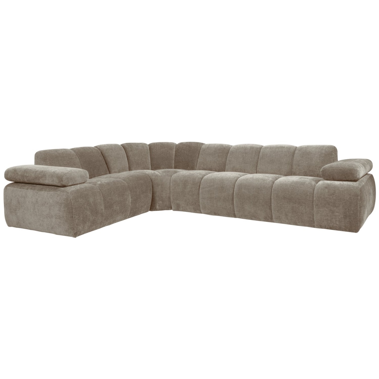 Ecksofa Mojo aus Flachcord Links, Sand