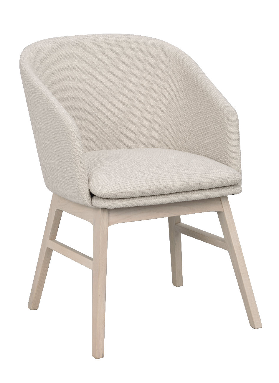 Stuhl Windham 2er Set mit Armlehnen, Beige / Whitewash