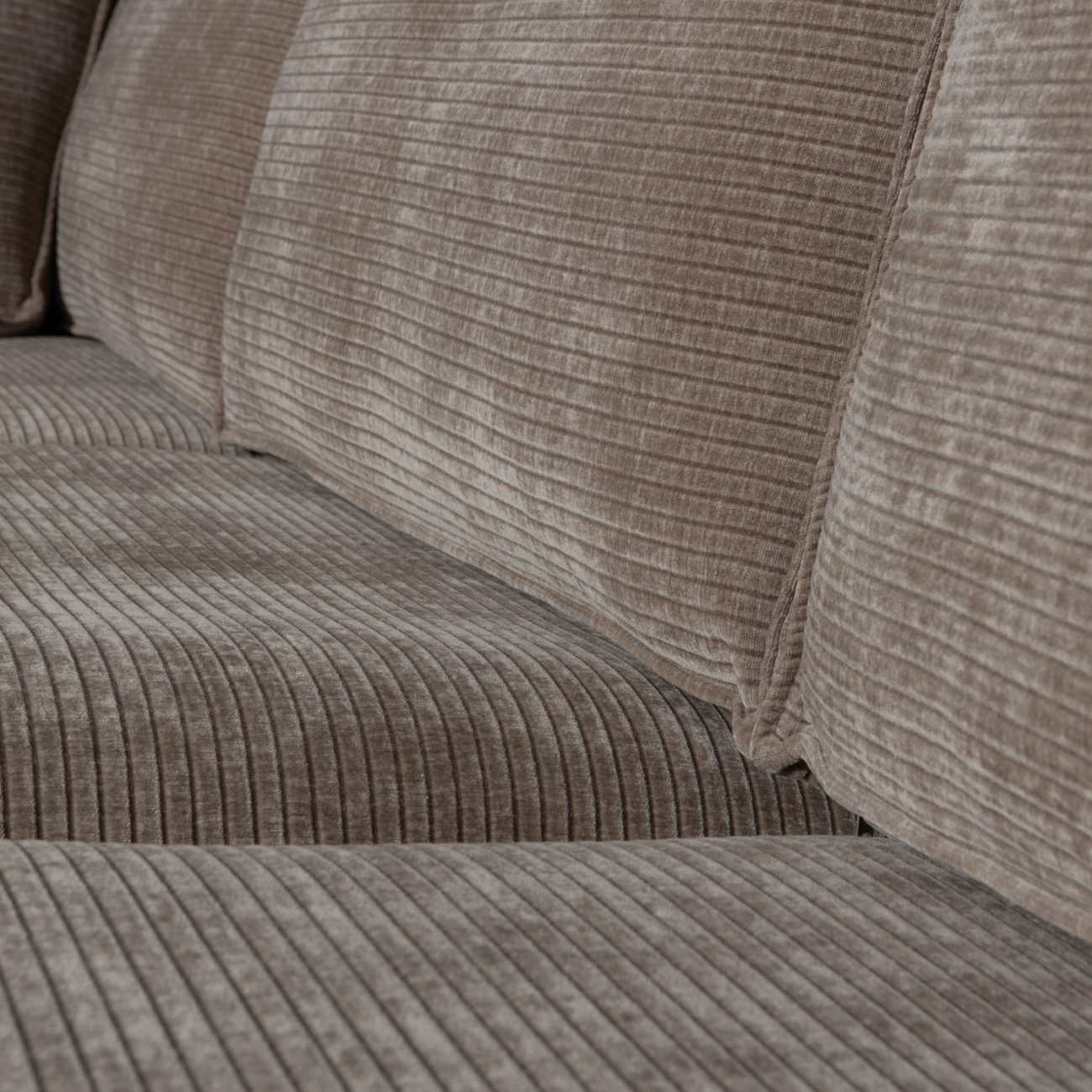 Ecksofa Hajo mit Cordbezug Links, Taupe