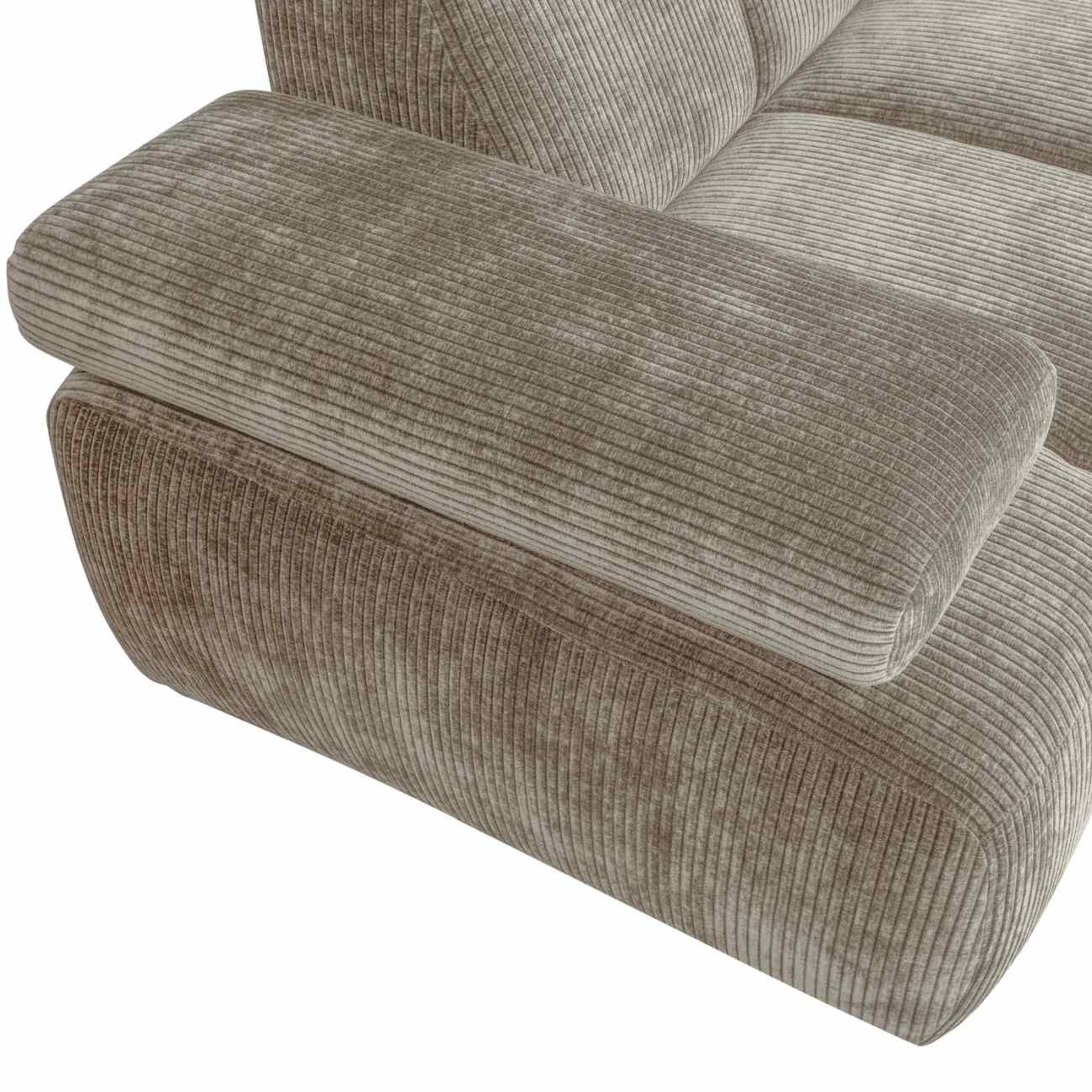 Ecksofa Mojo aus Flachcord Rechts, Sand