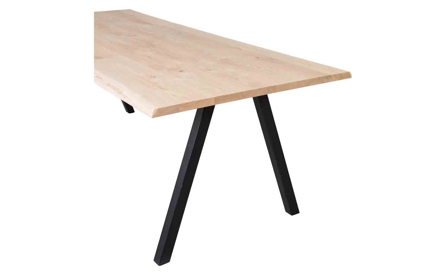 Esstisch Tablo Eiche Baumkante mit SQU-Gestell, 160 cm