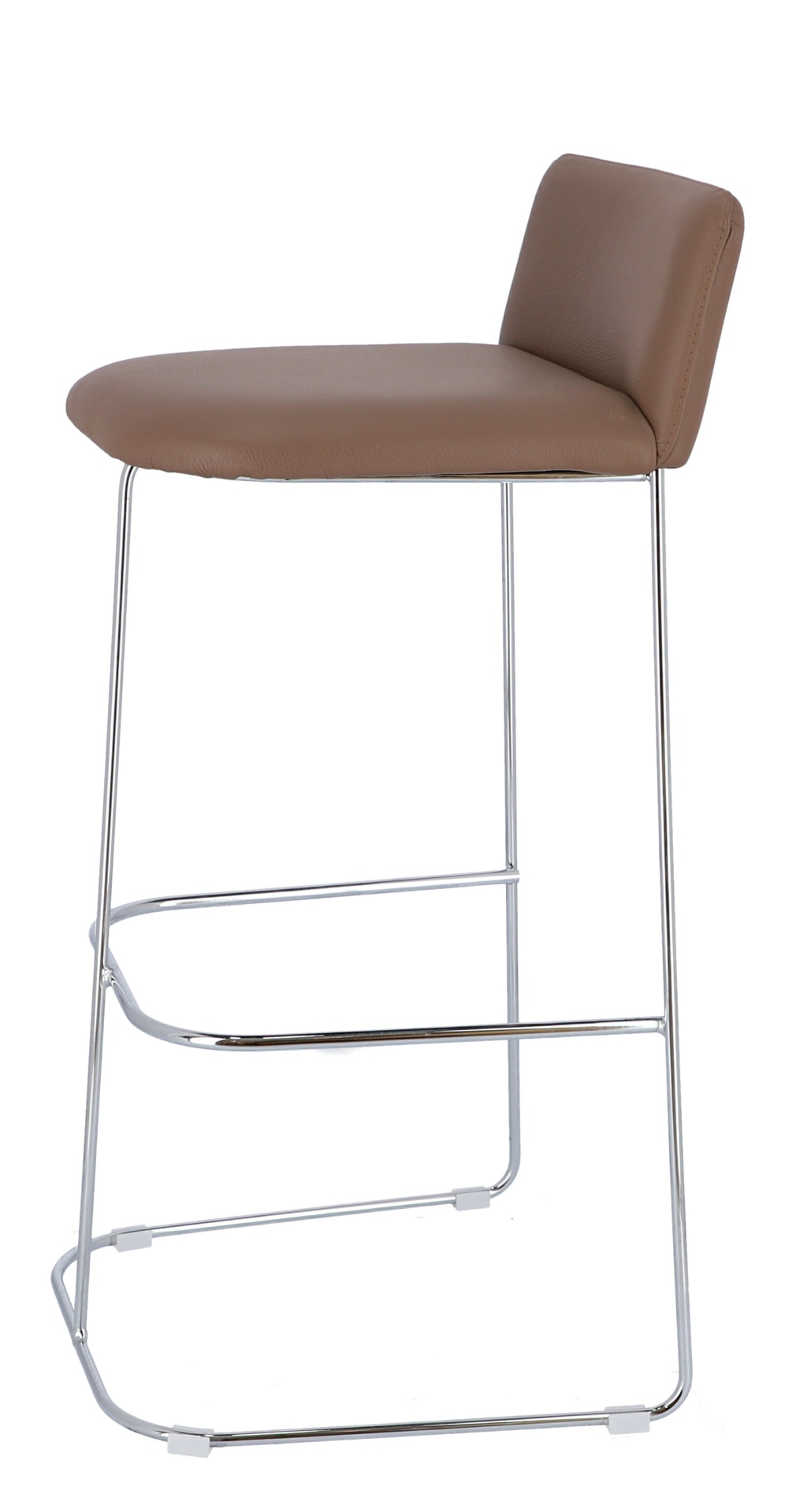 Barhocker Ragno aus Leder, Taupe