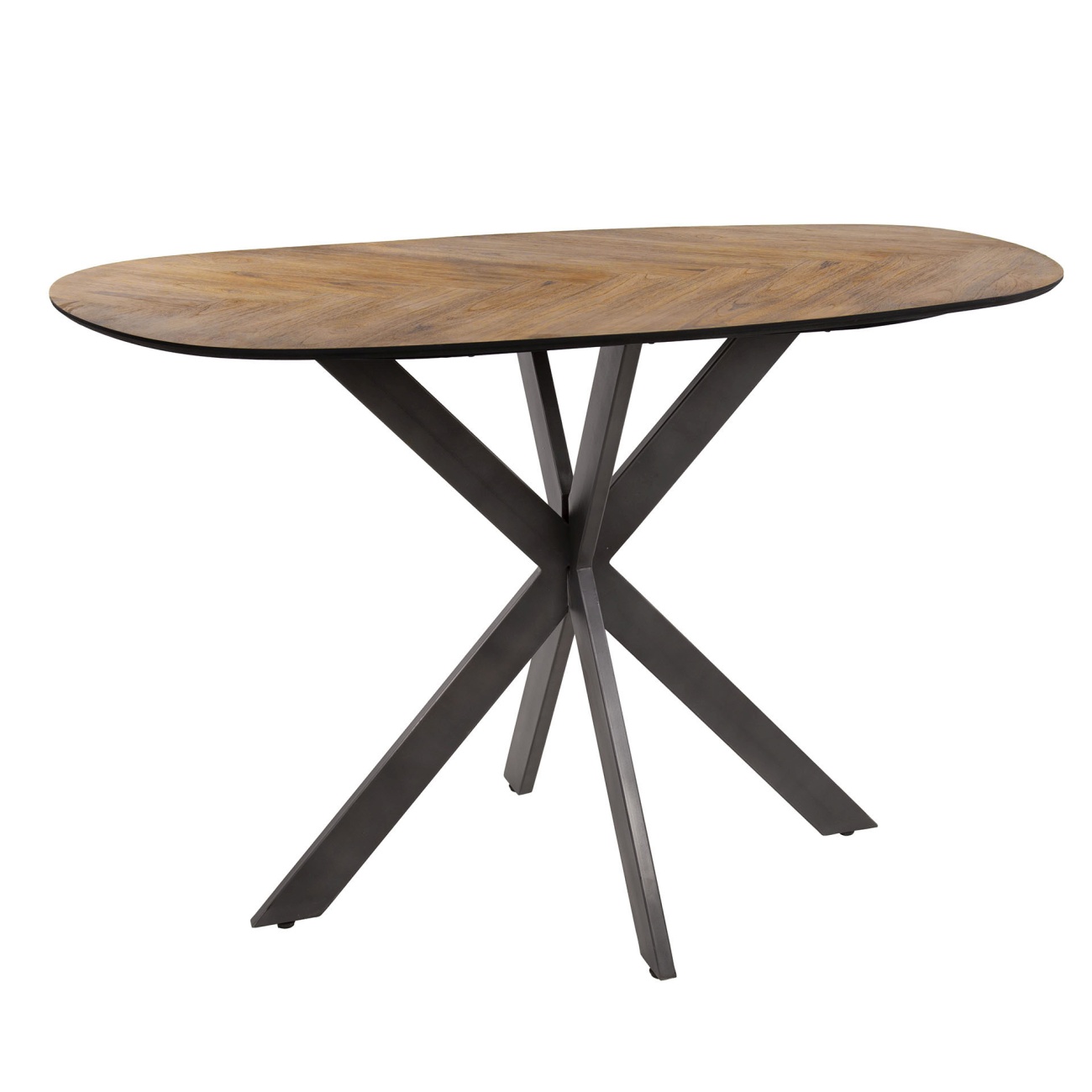 Bartisch Gräte - Teakfurnier Natur mit Fischgrät, 140 x 80 cm