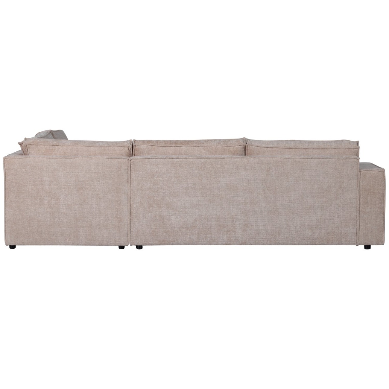 Ecksofa Hajo aus Chenille-Stoff Rechts, Sand