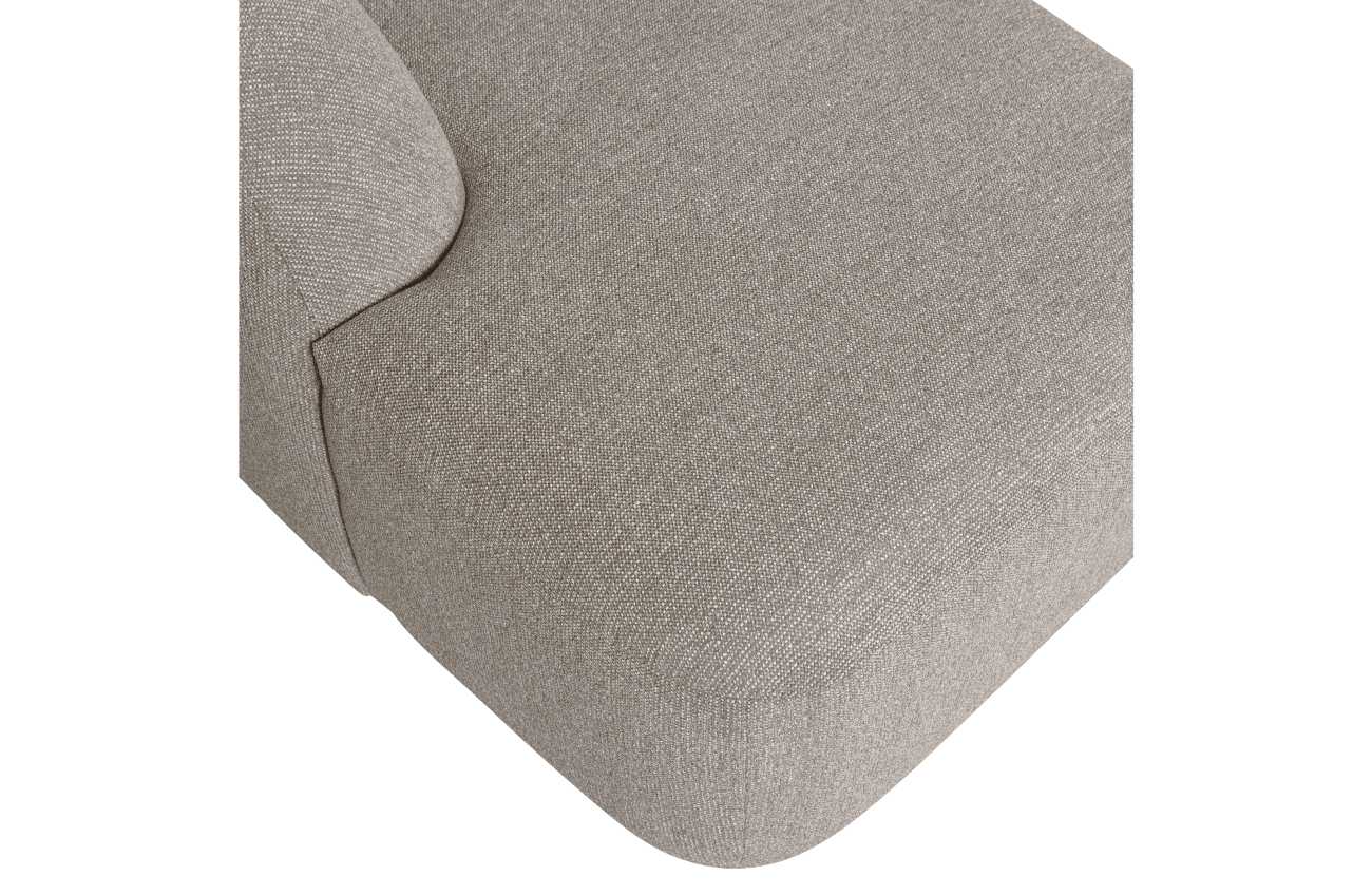 Sofa Sloping U-Form aus Melange-Stoff, Hellgrau