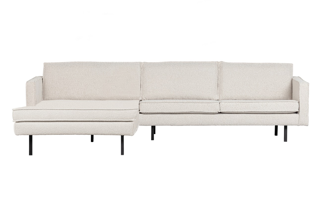 Chaiselongue Rodeo aus Boucle-Stoff Links, Natur