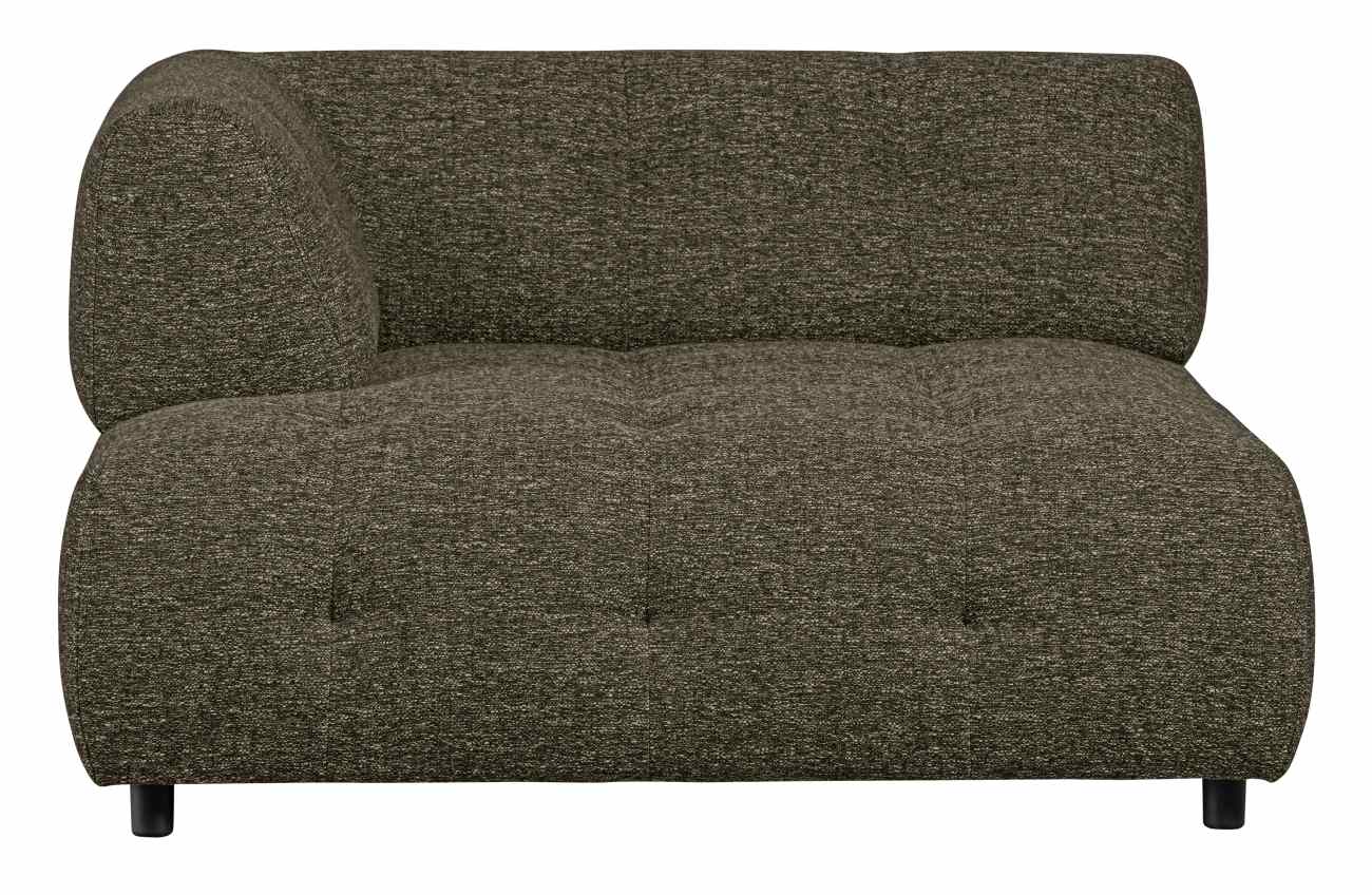 Modulsofa Louis Chaiselongue aus grobmaschigen Stoff Links, Grün