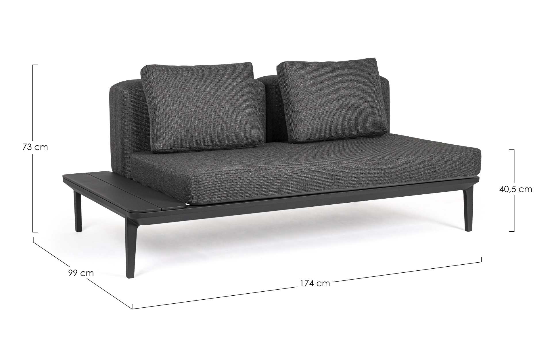 Sofa Matrix aus Aluminium, Anthrazit