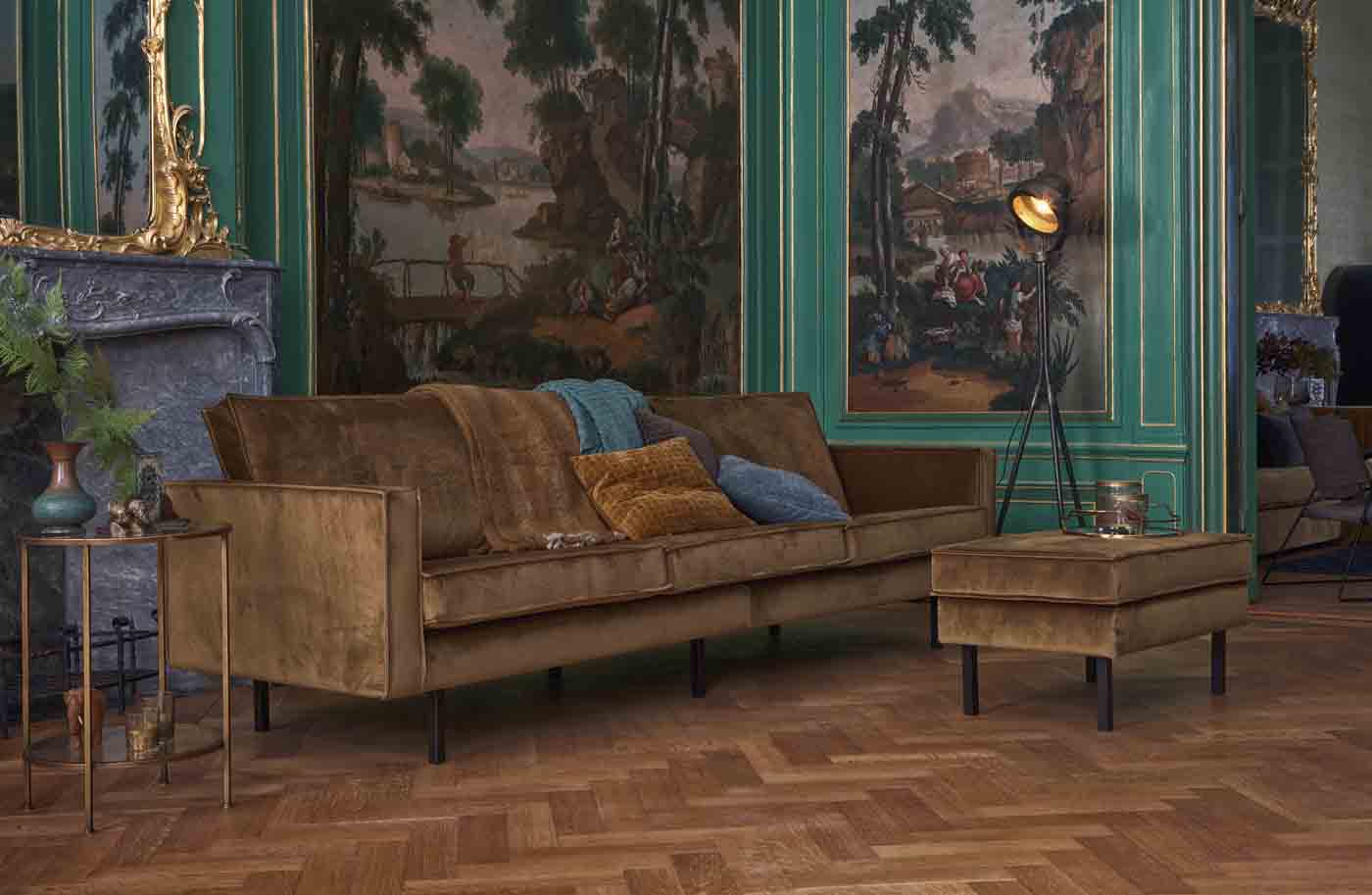 Rodeo Sofa 3-Sitzer Samt, Honig Gelb