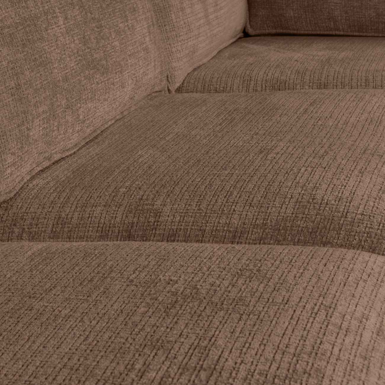 Ecksofa Hajo aus Chenille-Stoff Rechts, Mud