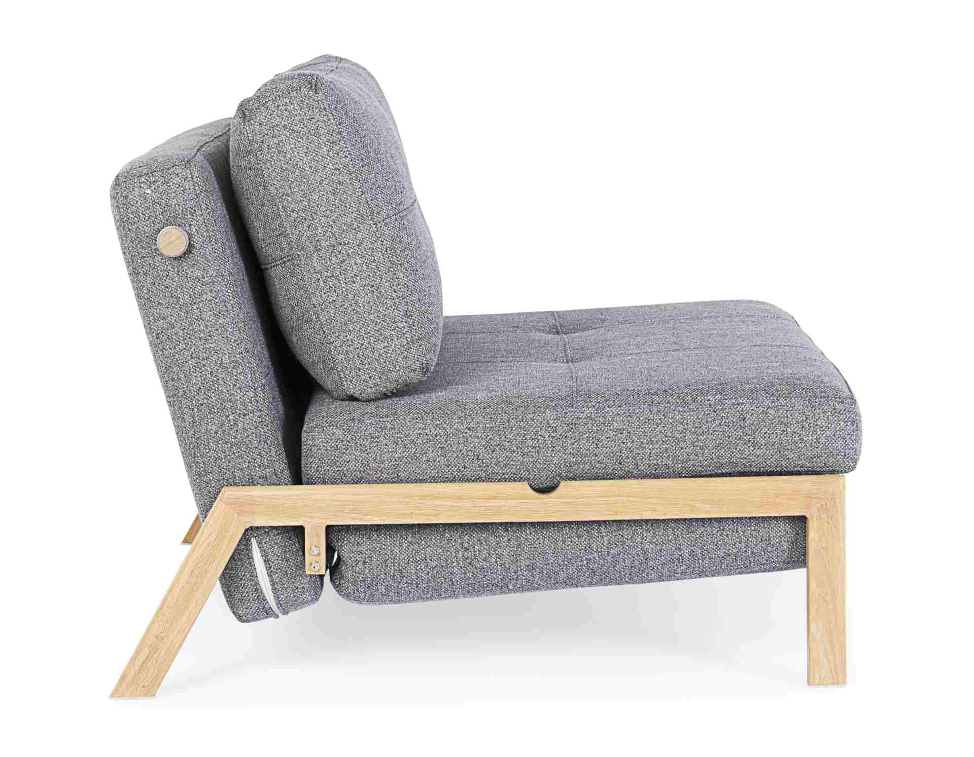 Schlafsofa Hayden mit Stoff-Bezug, 1-Sitzer, Grau