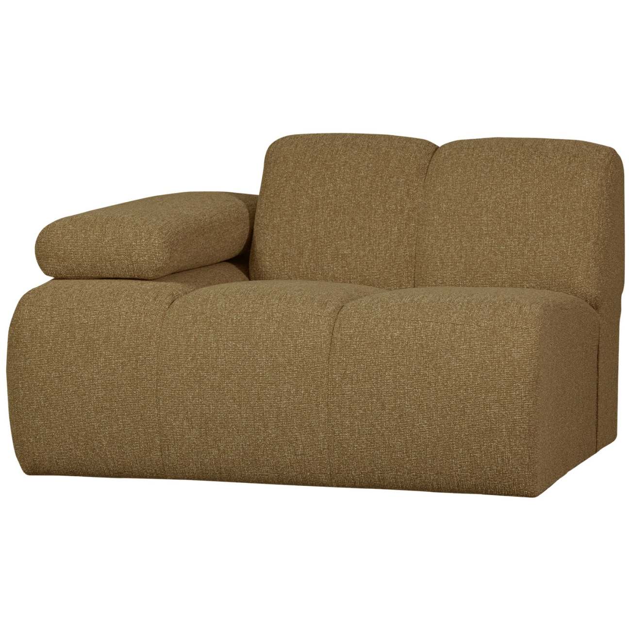 Modulsofa Mojo Boucle 1er Arm-Links, Gelb/Braun