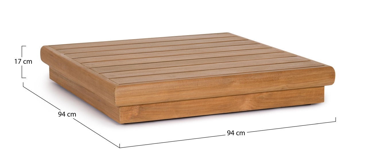 Gartencouchtisch Delgada aus Teakholz, 94x94 cm