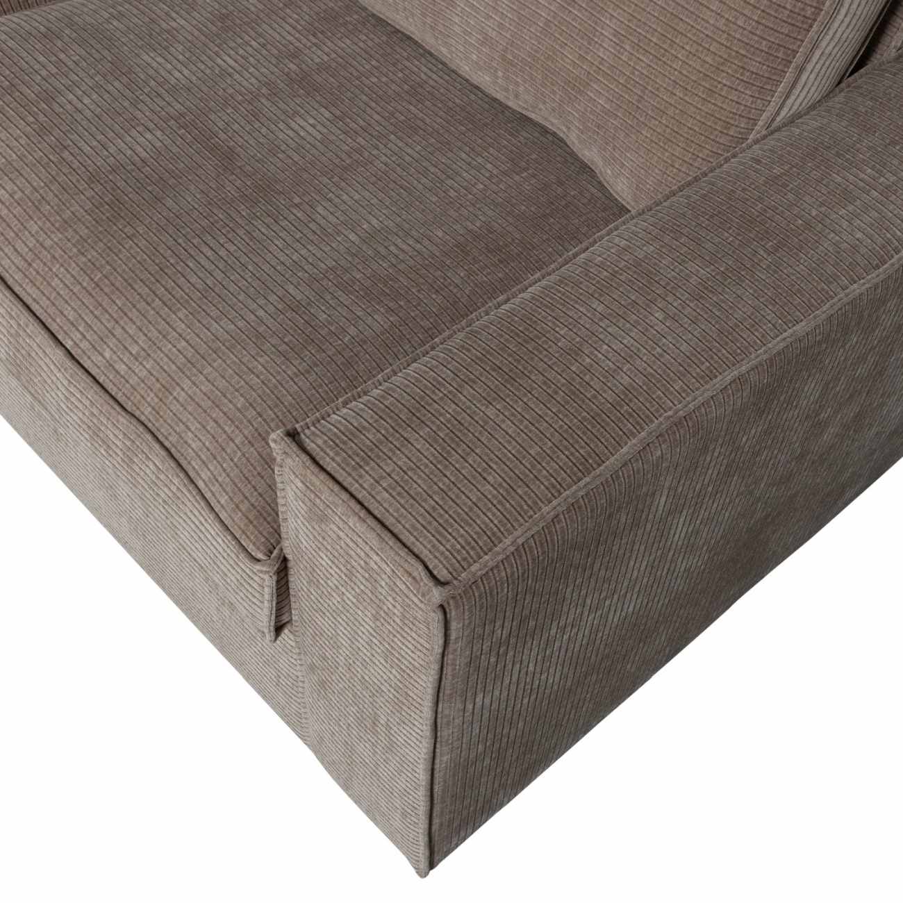 Ecksofa Hajo mit Cordbezug Links, Taupe