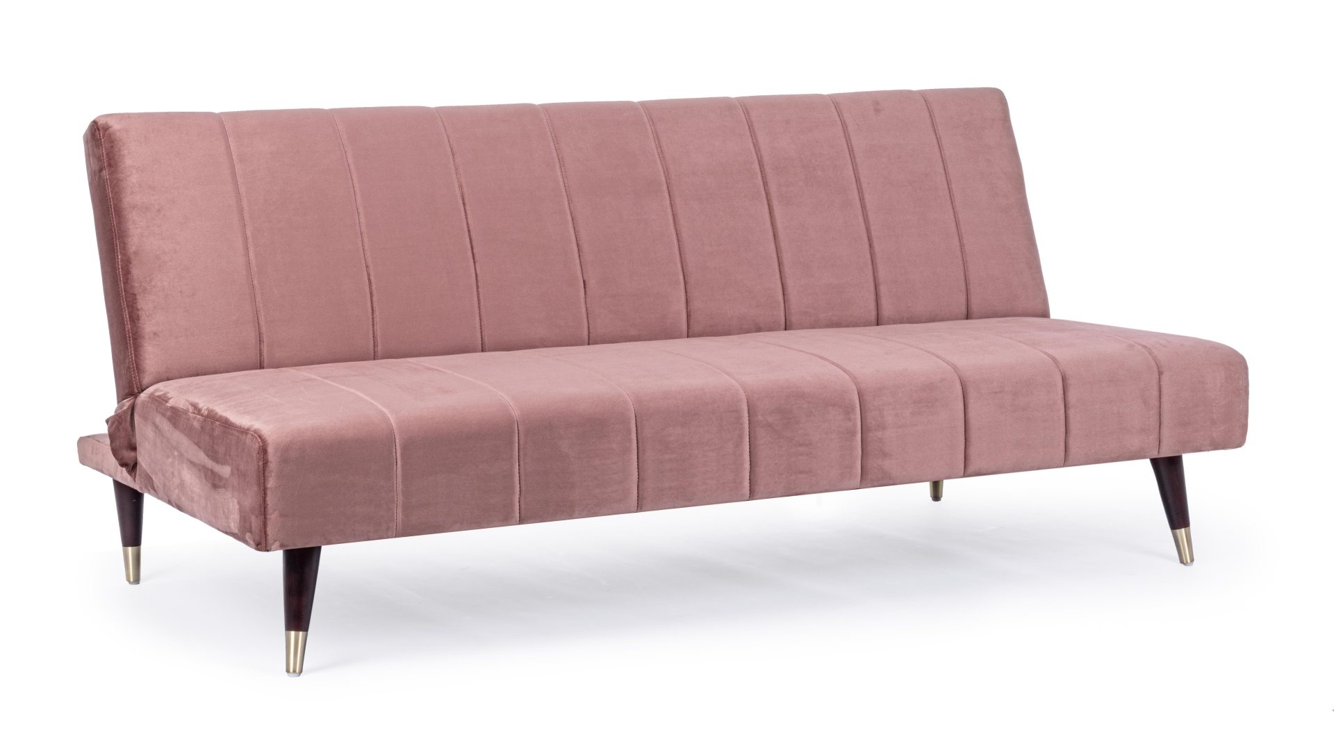 Schlafsofa Alma aus Samt, Rosa