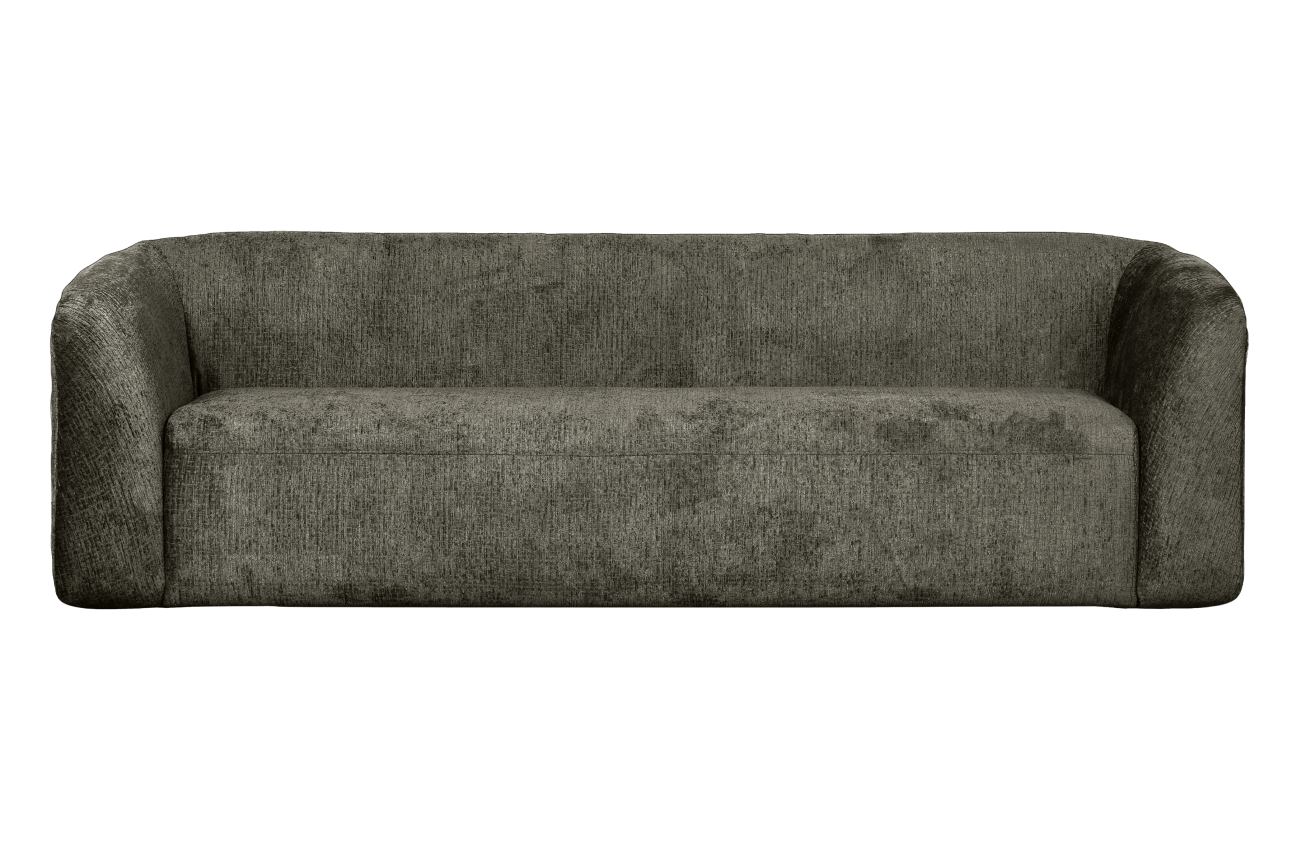 Sofa Sloping 3-Sitzer aus Struktursamt, Frost