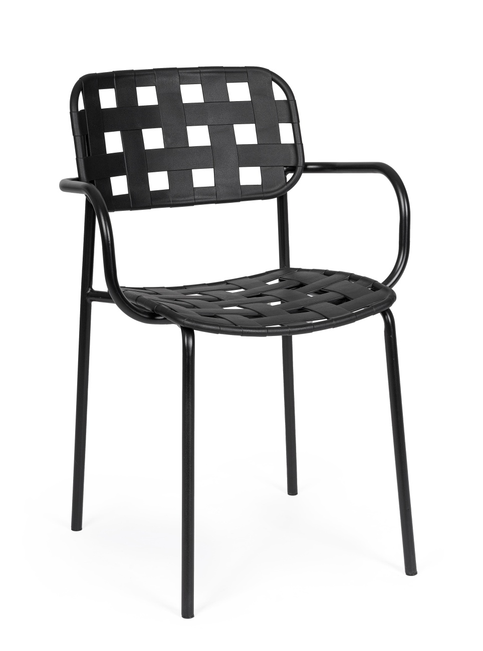 Gartenstuhl Clover 4er-Set mit Armlehne, Schwarz