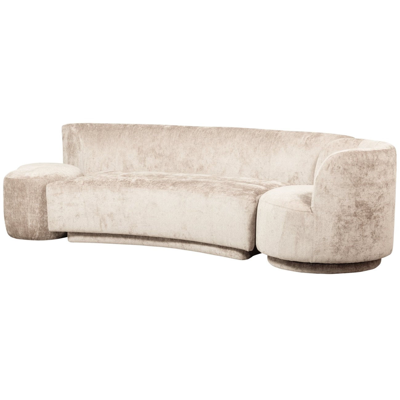 Sofa Combi-Popular: Bank+Sessel+Pouf, Natur