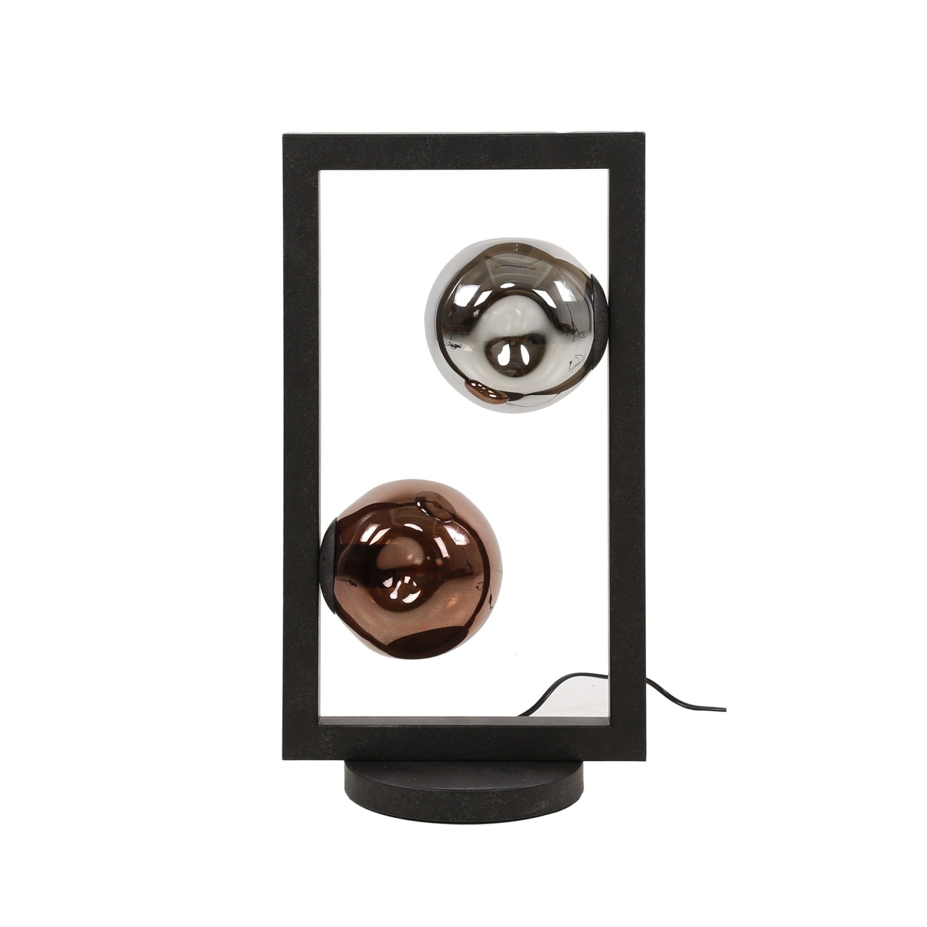Tischleuchte Atomoira, 2-flammig - Glas, Metall in Artic-Schwarz, LED