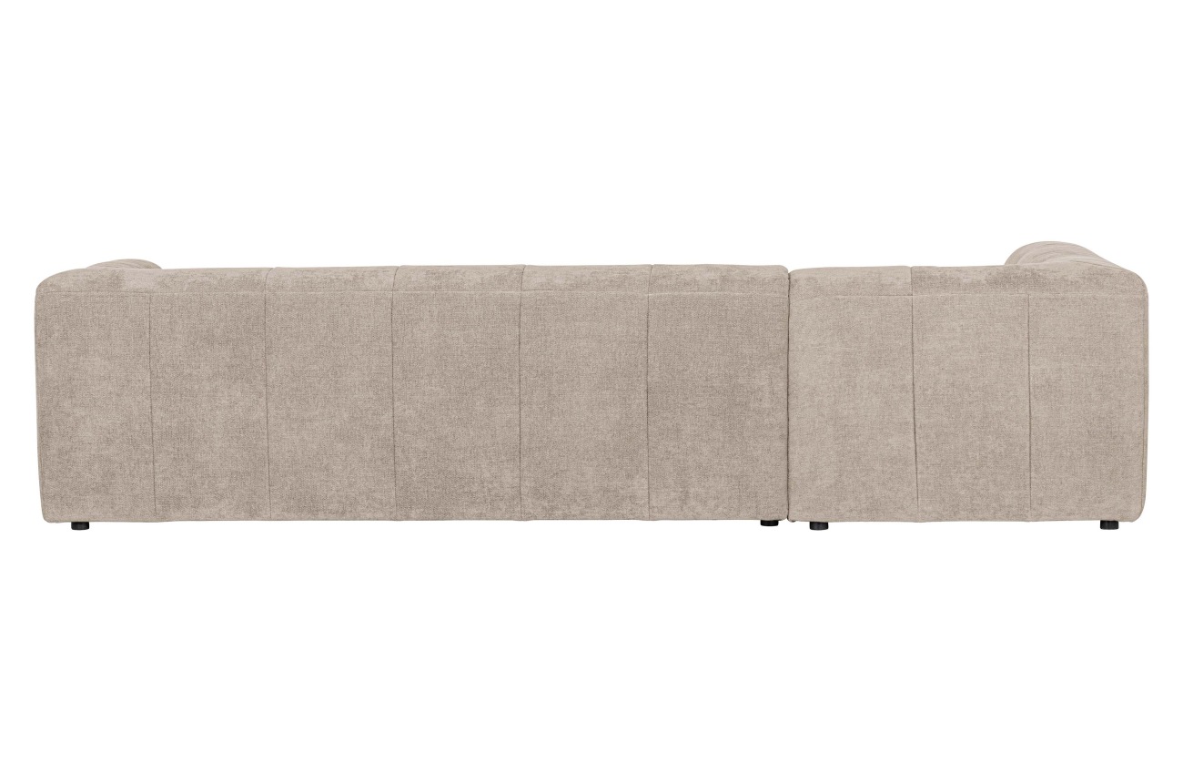 Ecksofa Grid aus Chenille-Gewebe Links, Beige