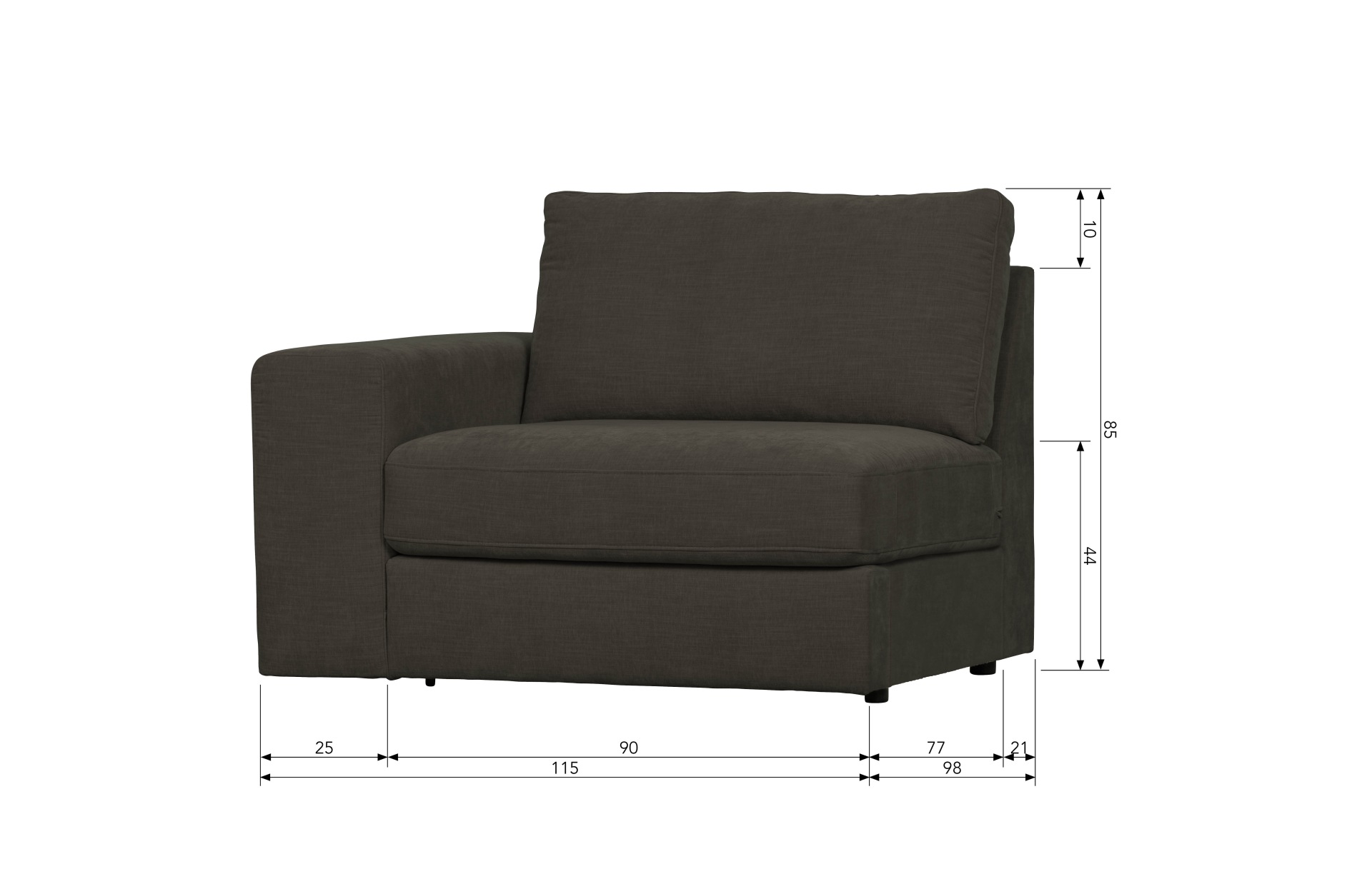 Modulsofa Family 1-Seat Element Links, Anthrazit