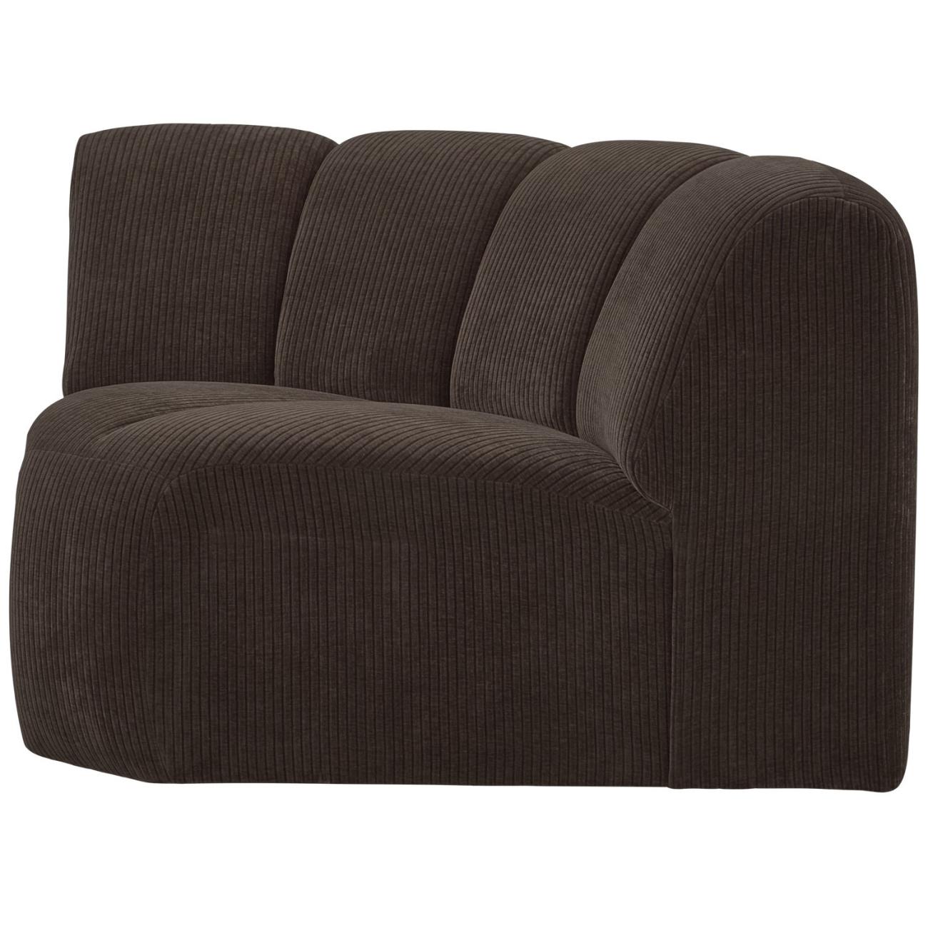 Modulsofa Mojo Flachcord Eck-Element, Braun