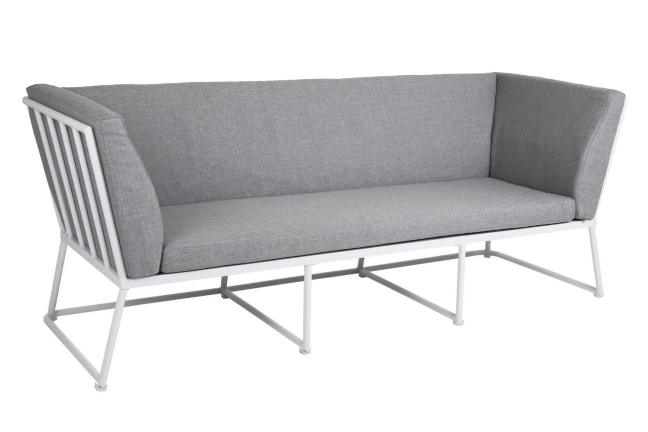 Gartensofa Vence mit Kissen 3-Sitzer, Weiß