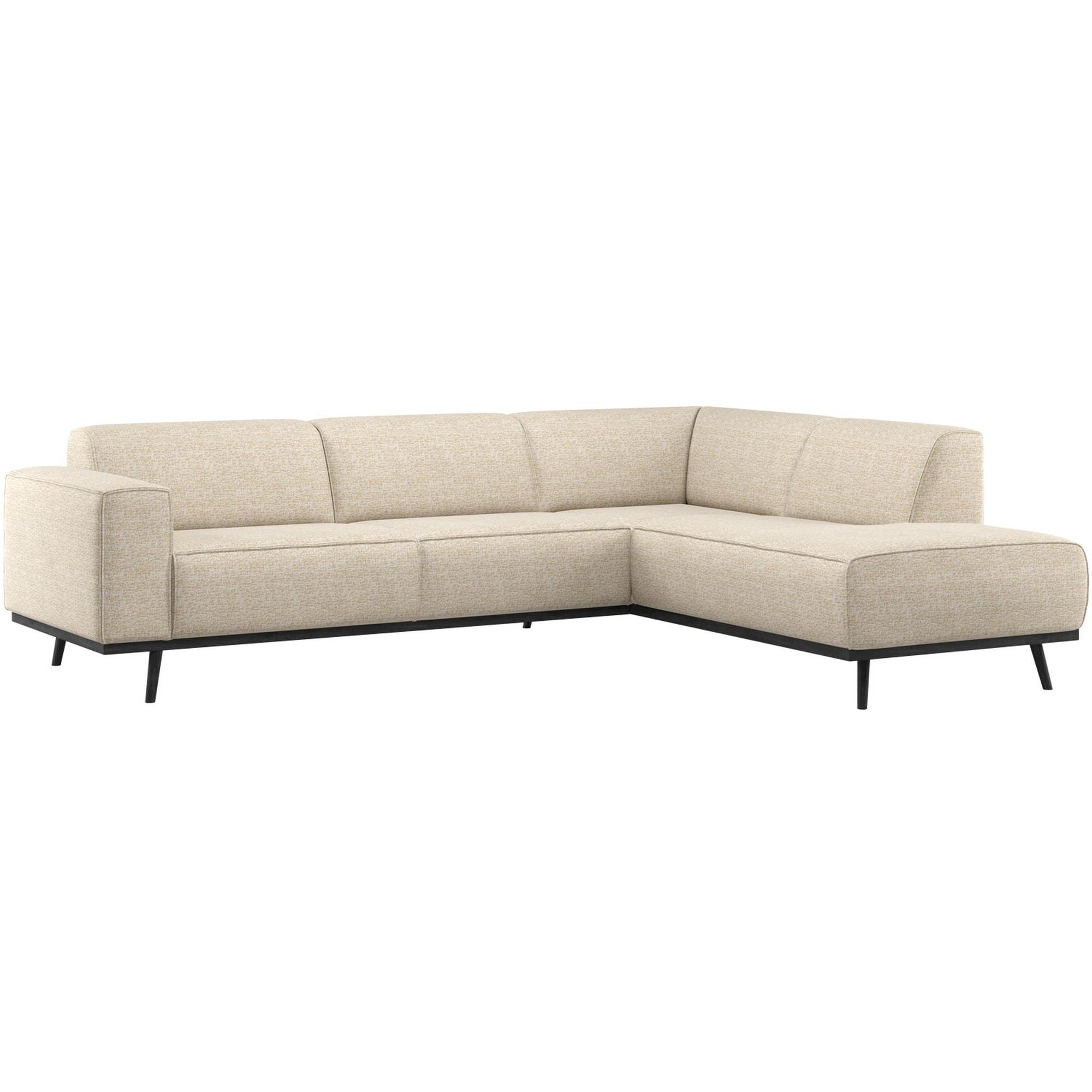 Ecksofa Statement Rechts - Melange-Stoff, Beige